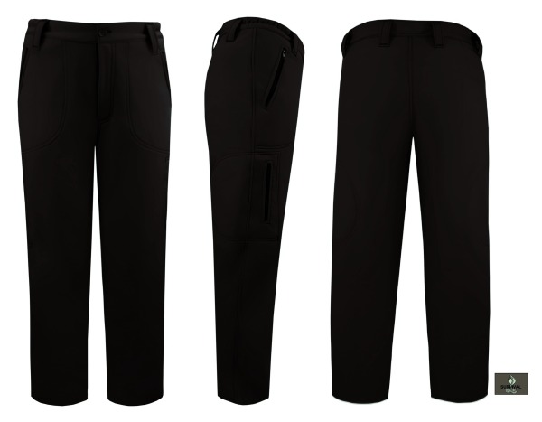 O3 - Spodnie robocze typu Softshell, w kolorze czarnym