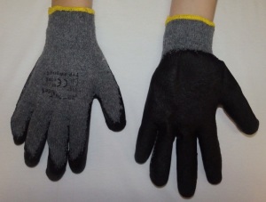 Rk 16 - Rękawice bawełniane, oblane lateksem, kolor kolor czarno-szary