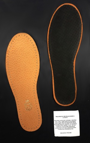 Wk8 - Wkładka do butów dwuwarstwowa, z naturalnej skóry i lateksu z dodatkiem węgla