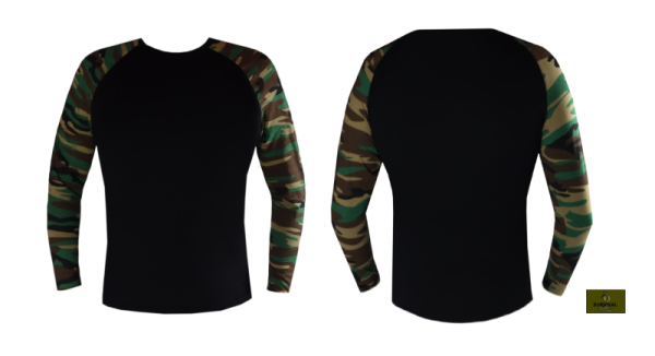 K/k2 - Koszulka z długim rękawem, dwukolorowa - camouflage.