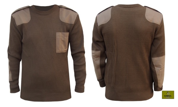 O7 -Sweter w typie służb mundurowych, kolor khaki
