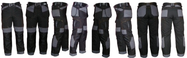  S45 - Spodnie robocze multipocket, kolor czarny, z dodatkami w kolorze szarym.