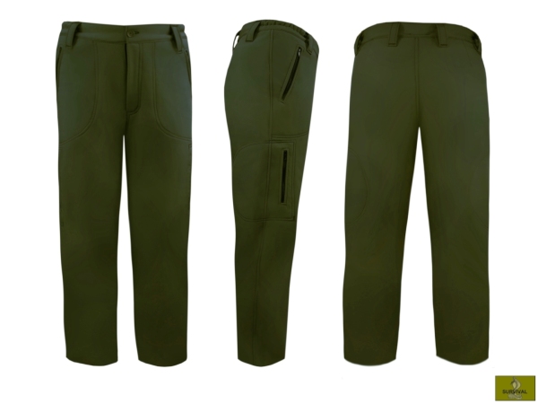  S42 - Spodnie robocze typu Softshell w kolorze khaki.